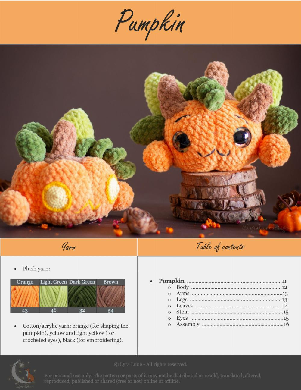 Halloween Plushies crochet pattern