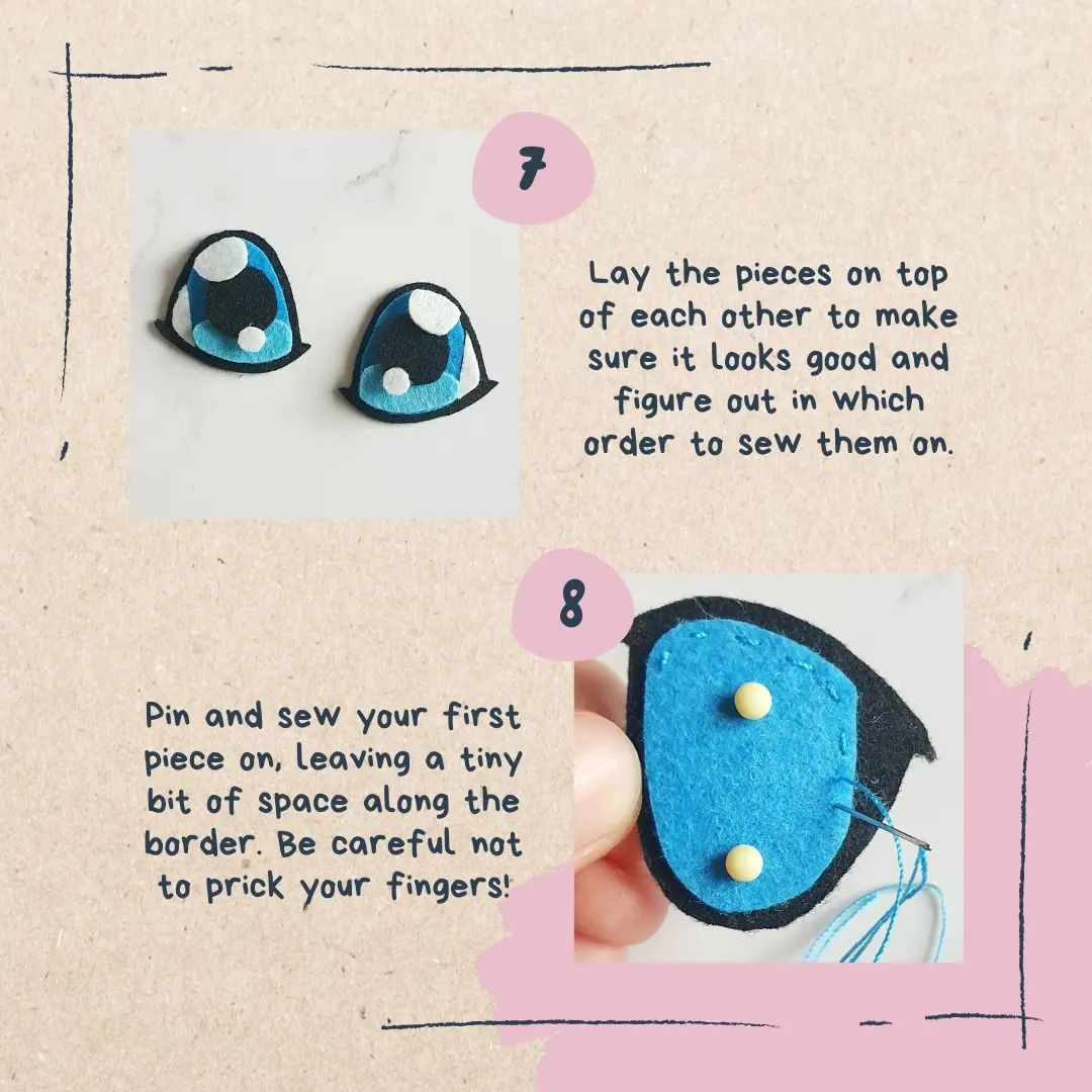 how to turn felt in to anime eyes without fancy equipment