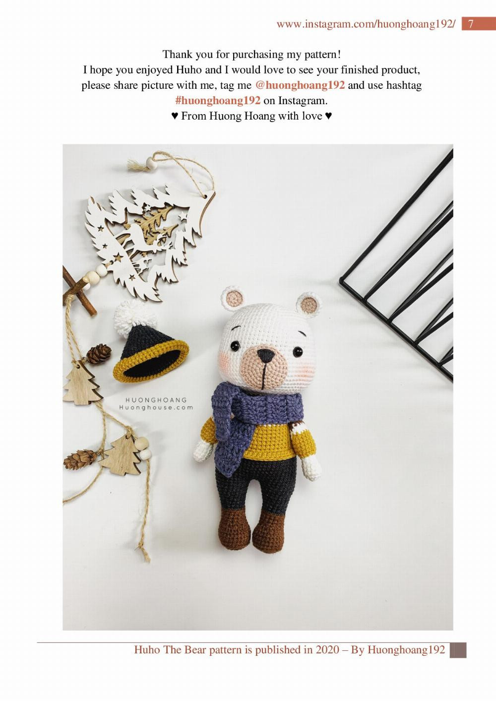 Huho the bear crochet pattern