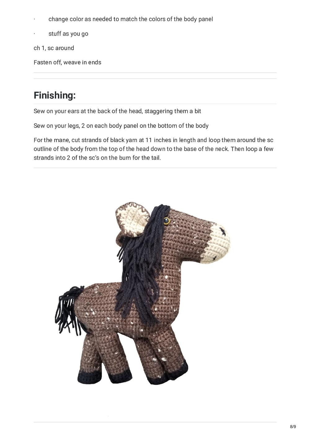 Hyero the Horse crochet pattern