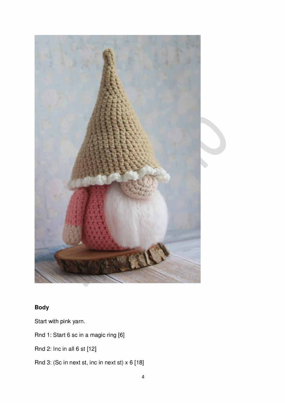 Ice-cream gnomes crochet pattern