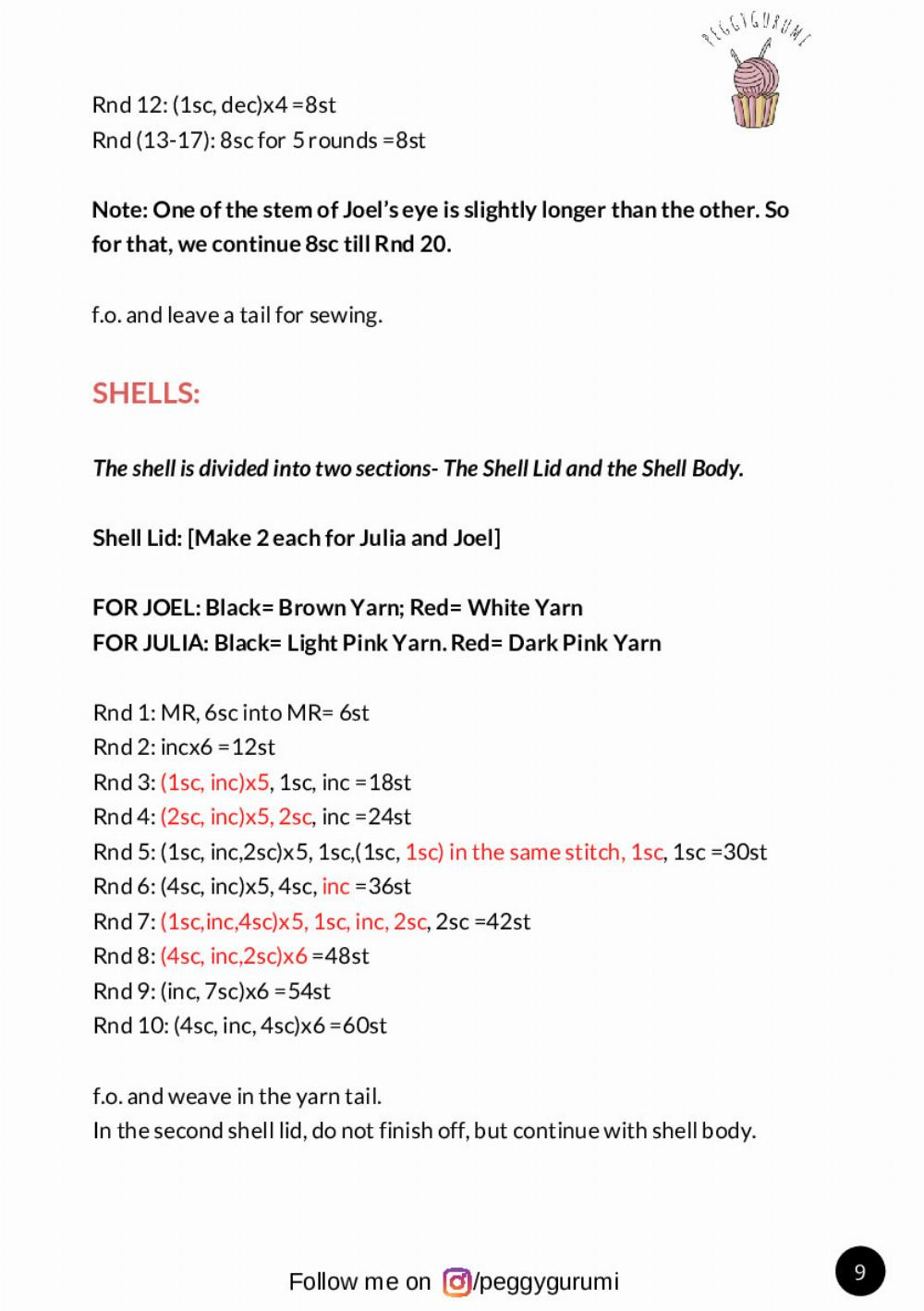 Julia & Joel Snail Roll Cake PDF PATTERN