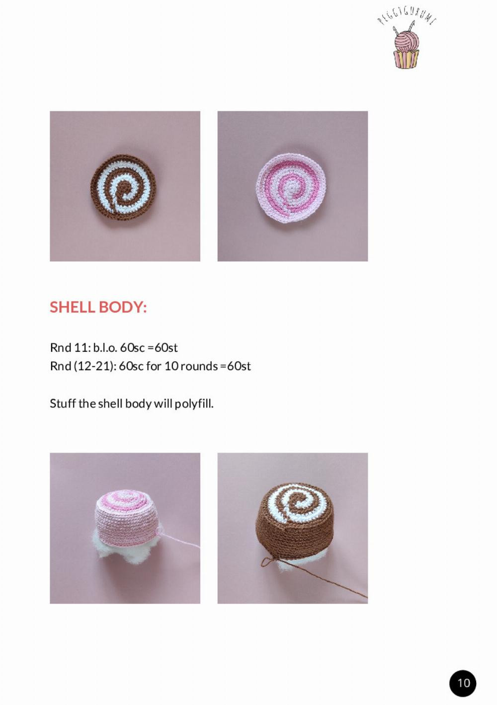 Julia & Joel Snail Roll Cake PDF PATTERN