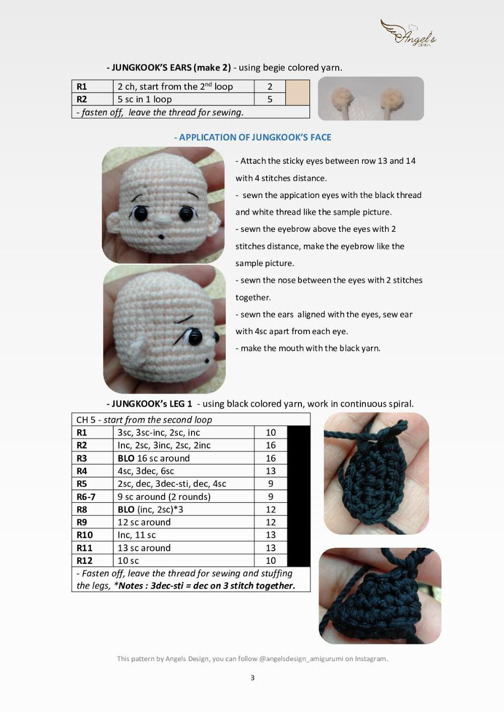 “JUNGKOOK DREAMERS” CROCHET PATTERN