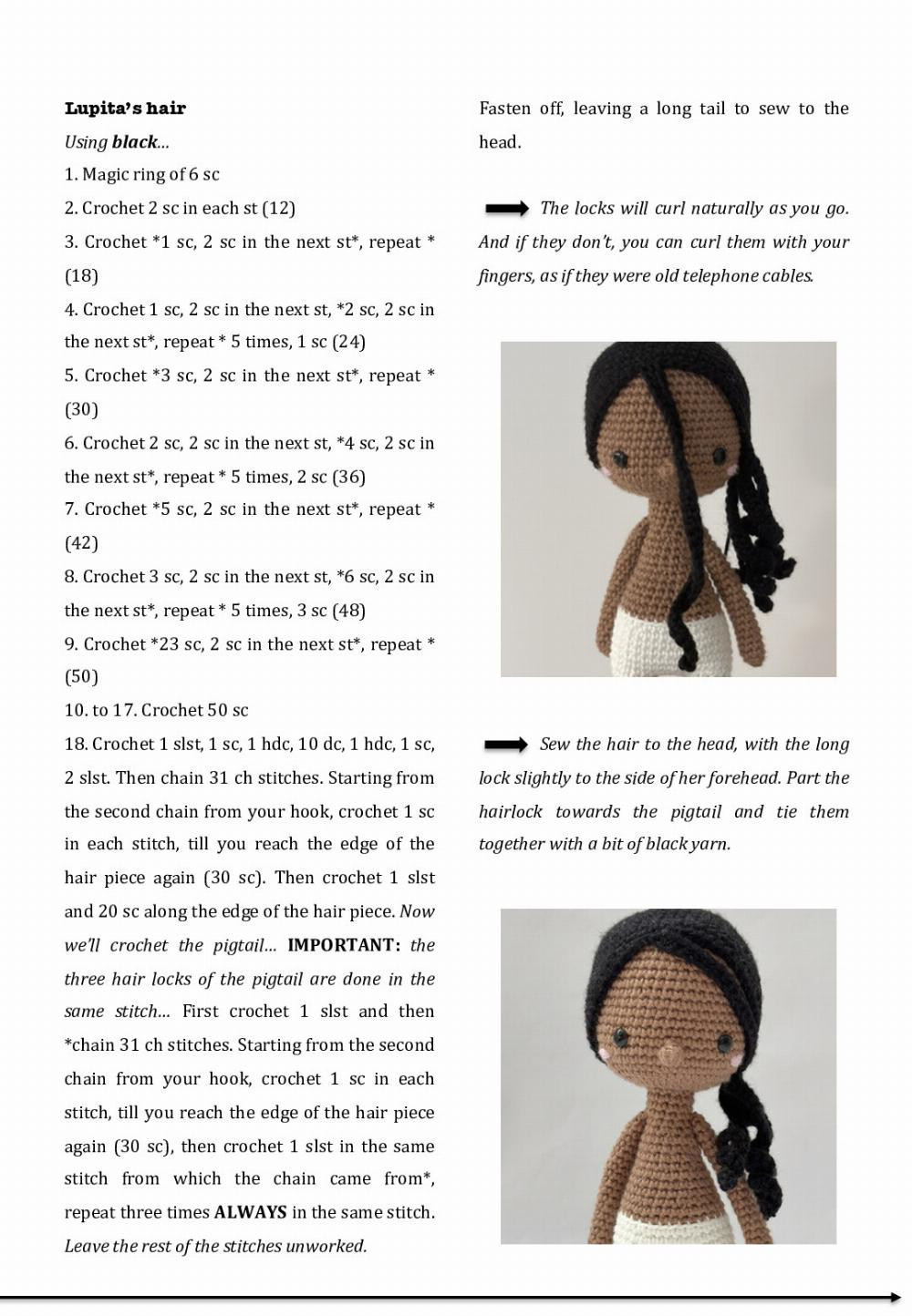 Justine & Lupita doll crochet pattern