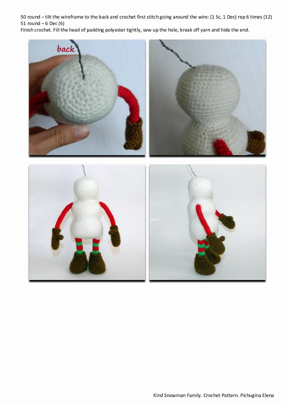 Kind Snowman Family crochet pattern