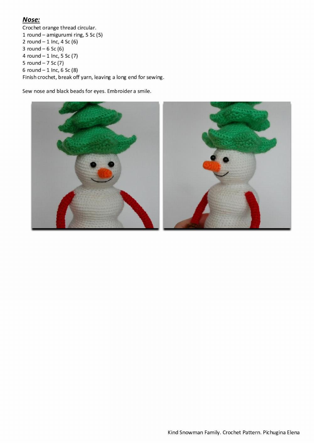 Kind Snowman Family crochet pattern