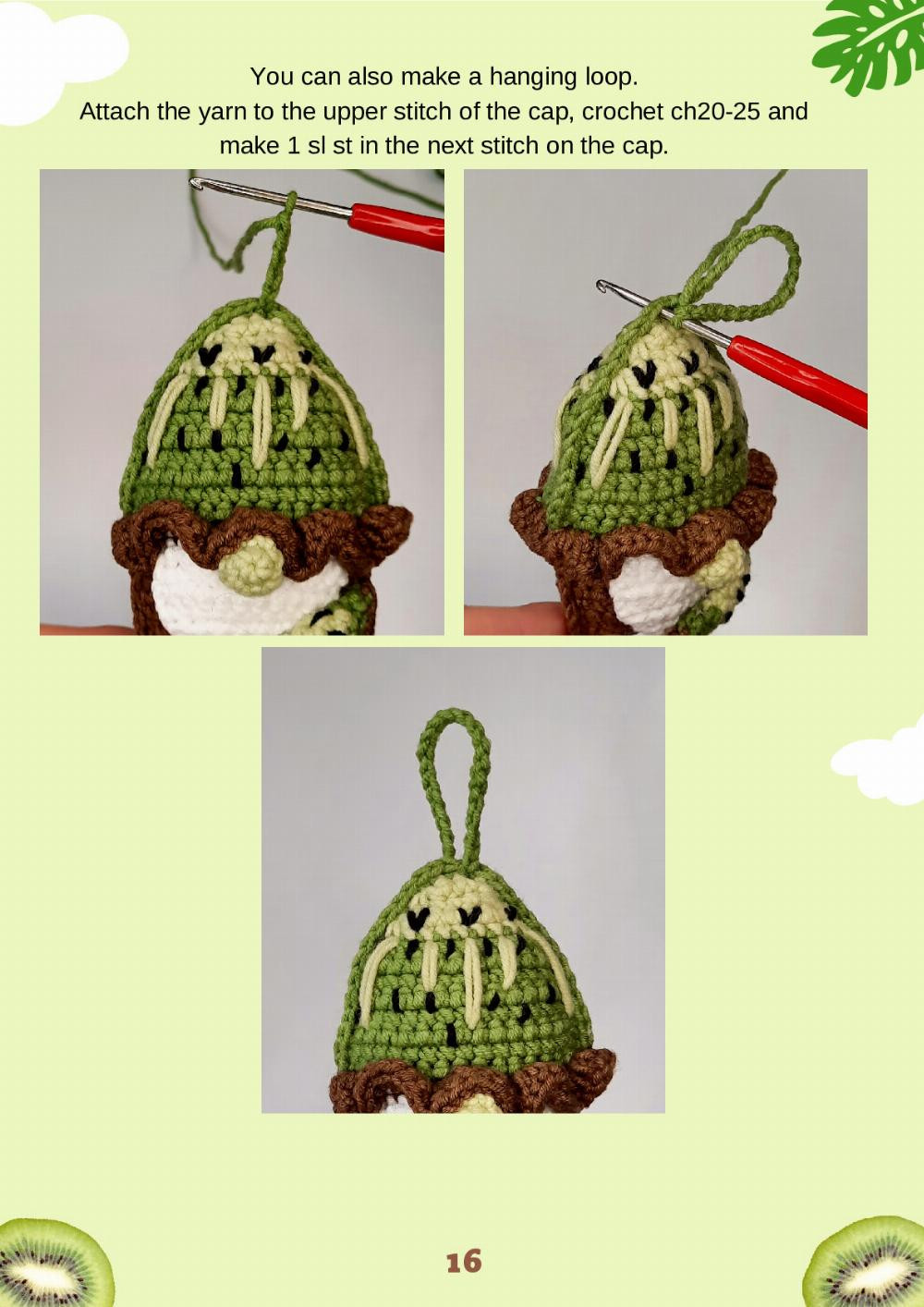 Kiwi gnome Crochet pattern