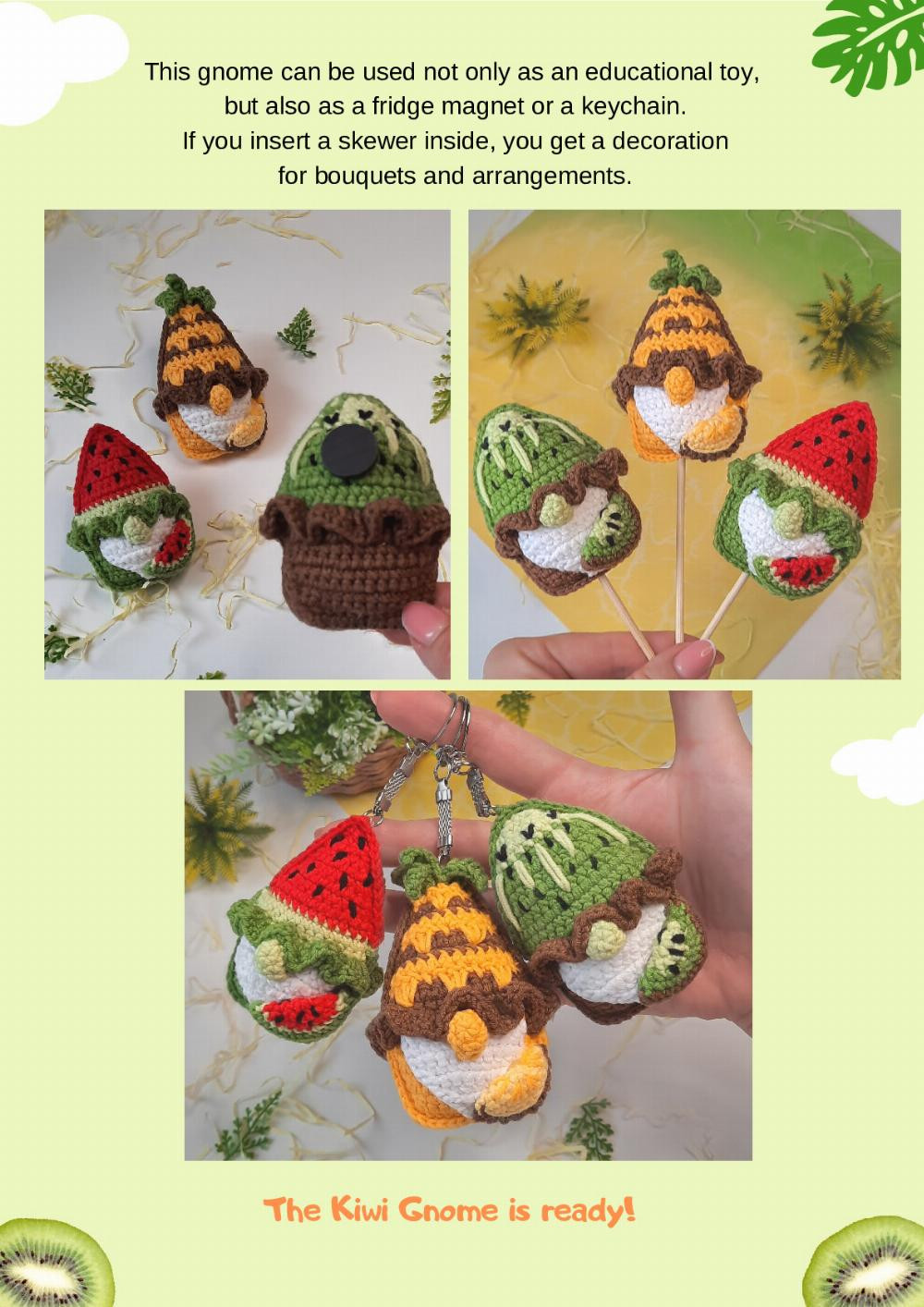 Kiwi gnome Crochet pattern