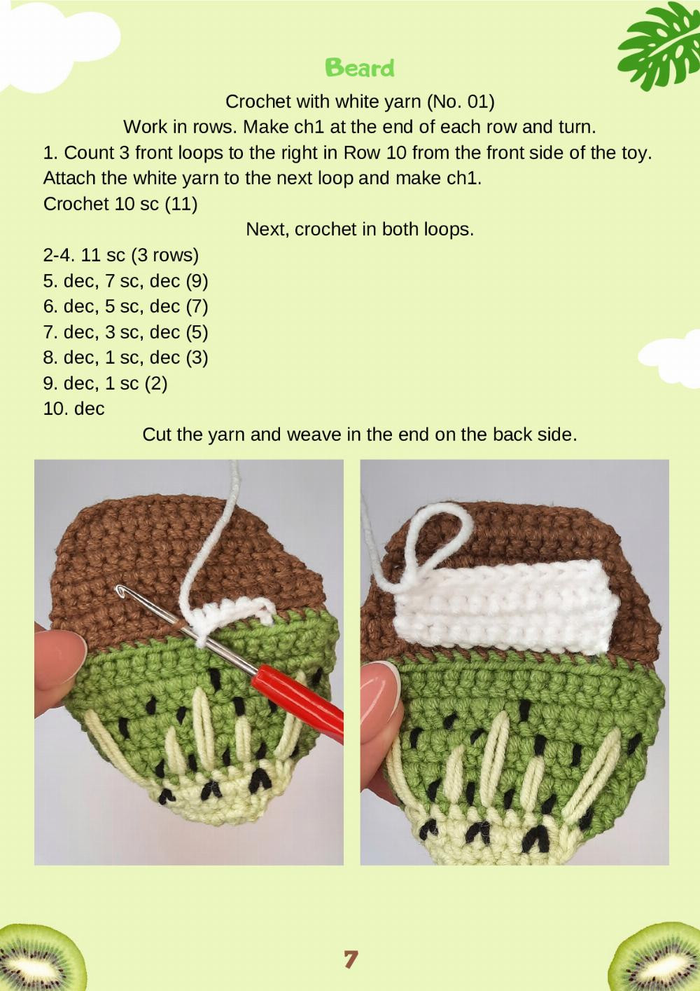 Kiwi gnome Crochet pattern