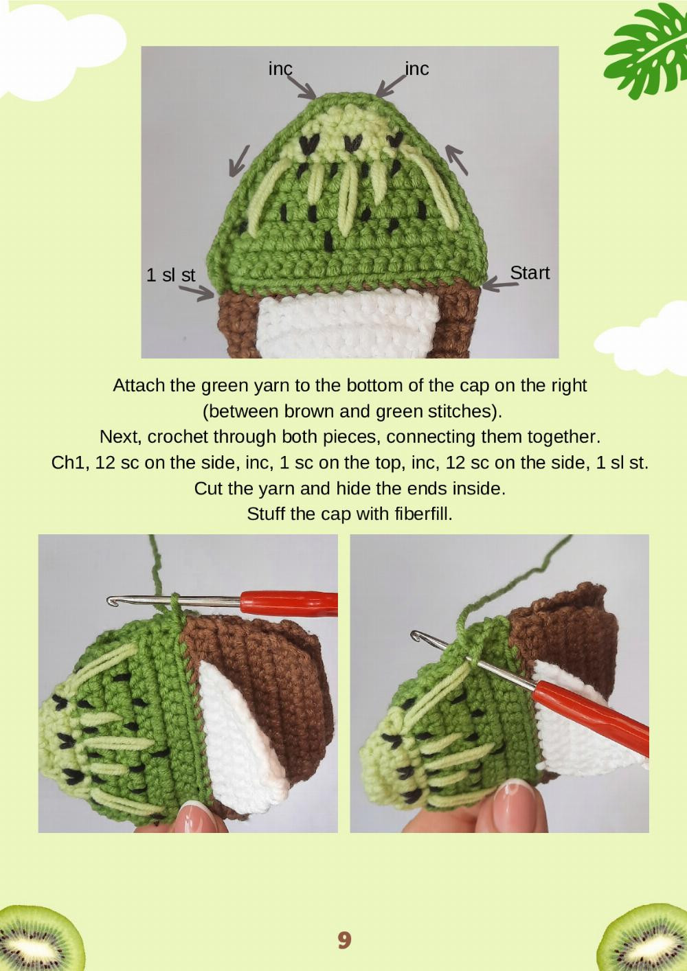 Kiwi gnome Crochet pattern