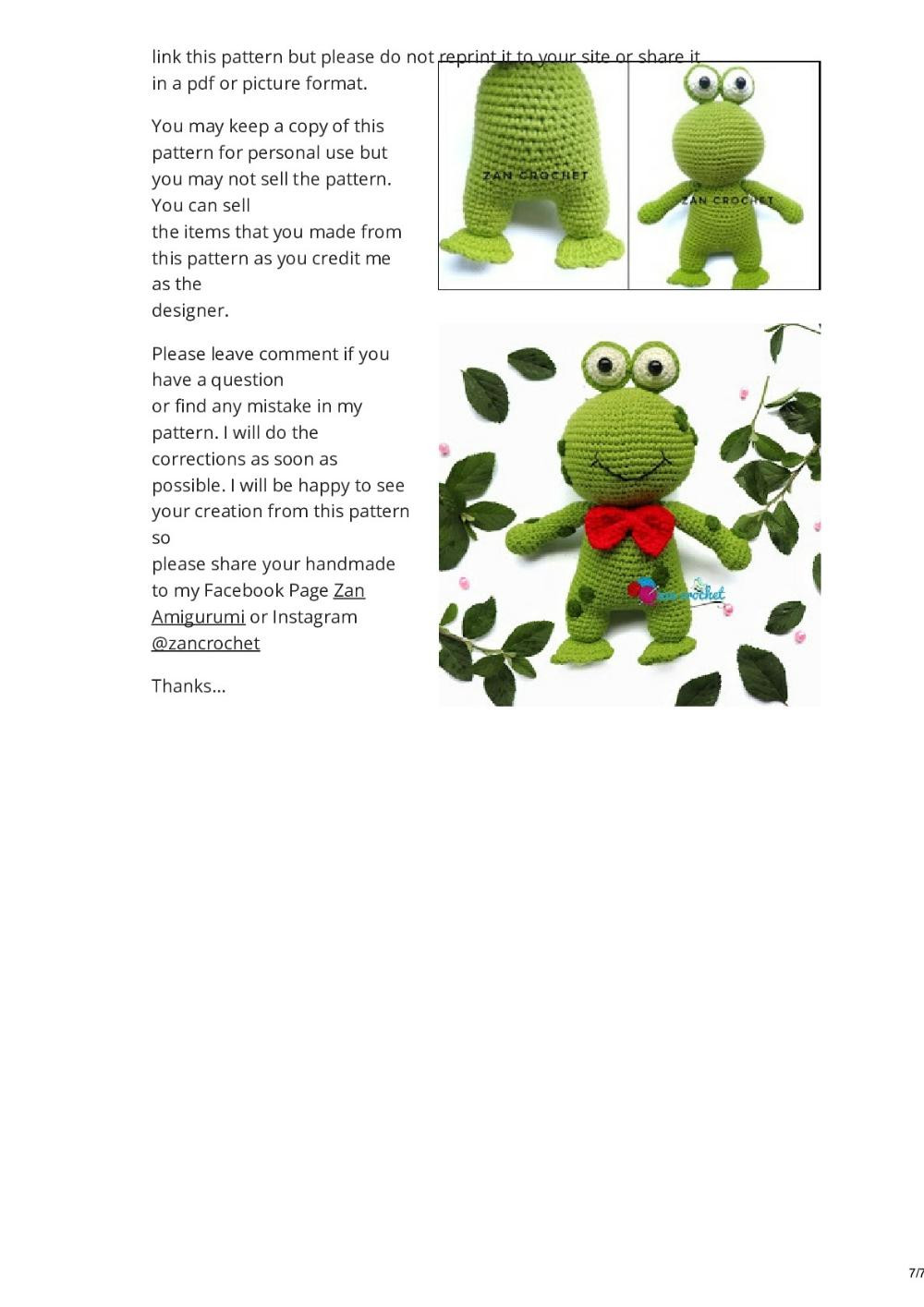 Koko the Frog crochet pattern