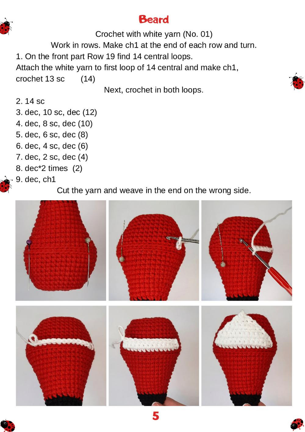 Ladybug gnome Crochet pattern