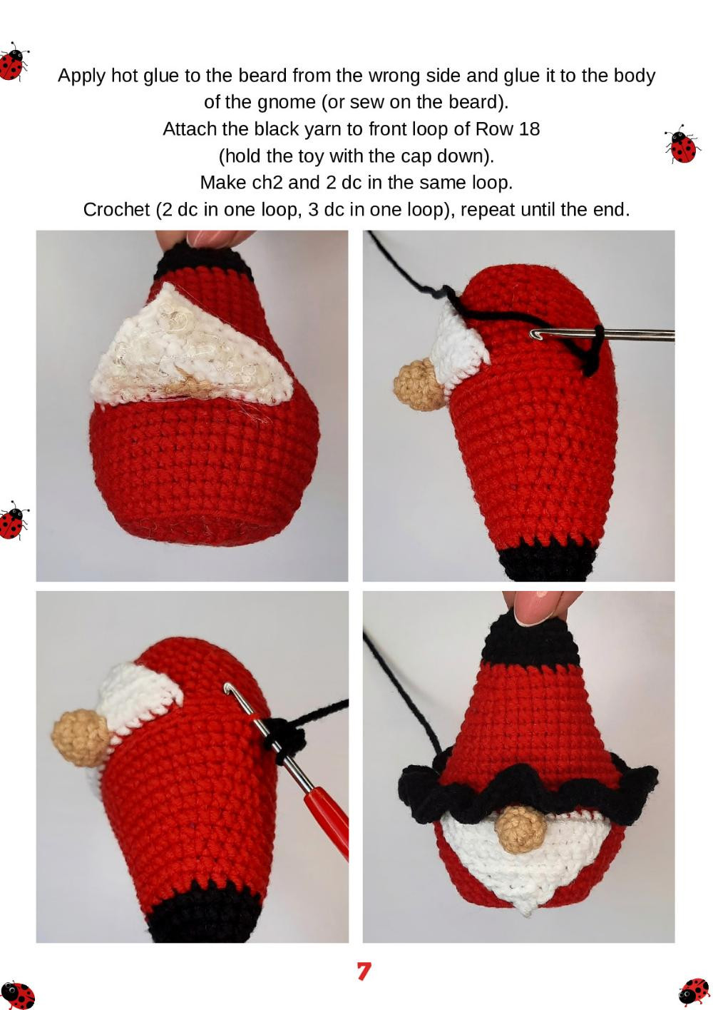 Ladybug gnome Crochet pattern