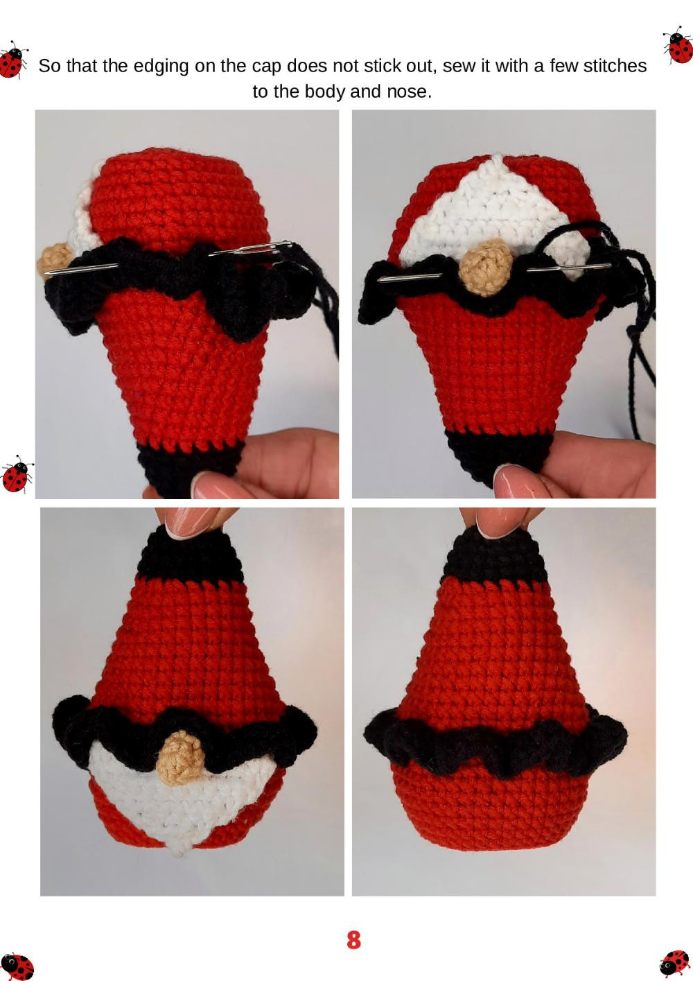 Ladybug gnome Crochet pattern