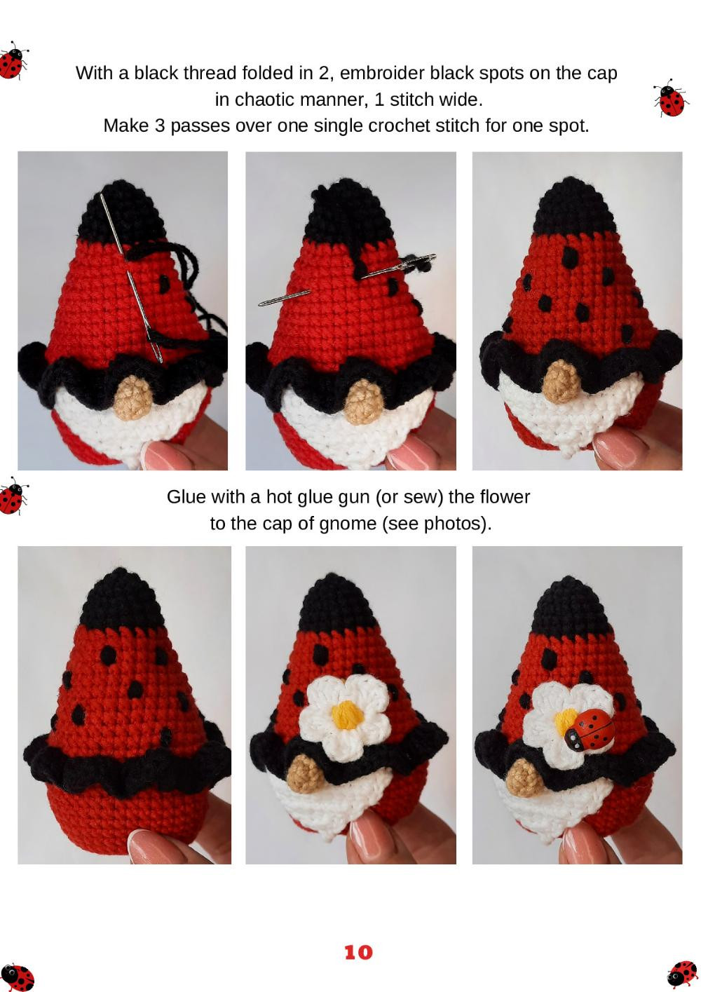 Ladybug gnome Crochet pattern