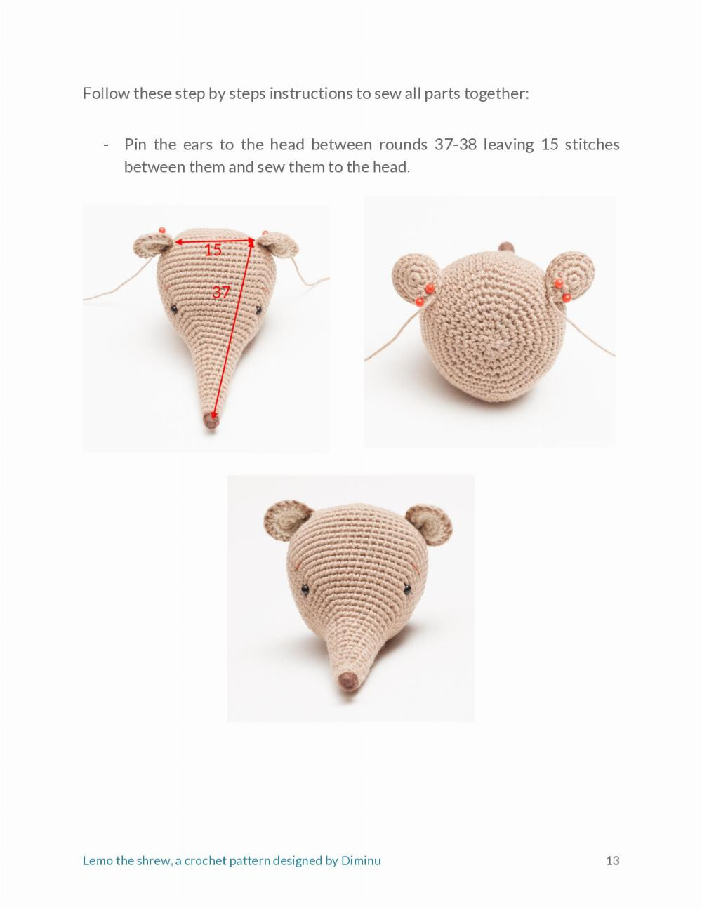 Lemo the little shrew A crochet pattern