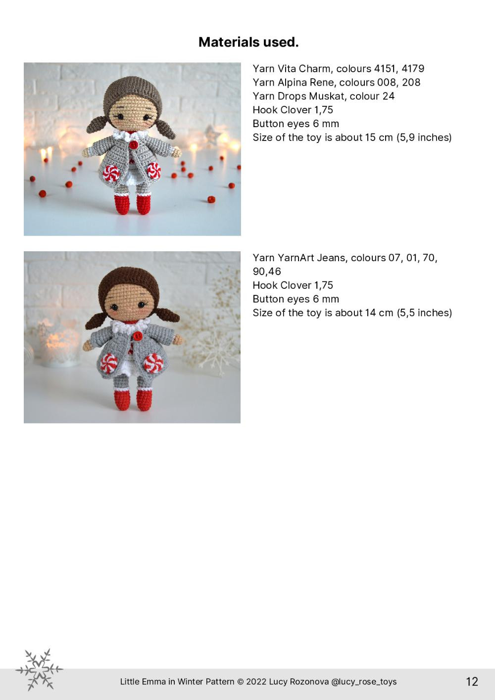 LITTLE EMMA doll IN WINTER CROCHET PATTERN