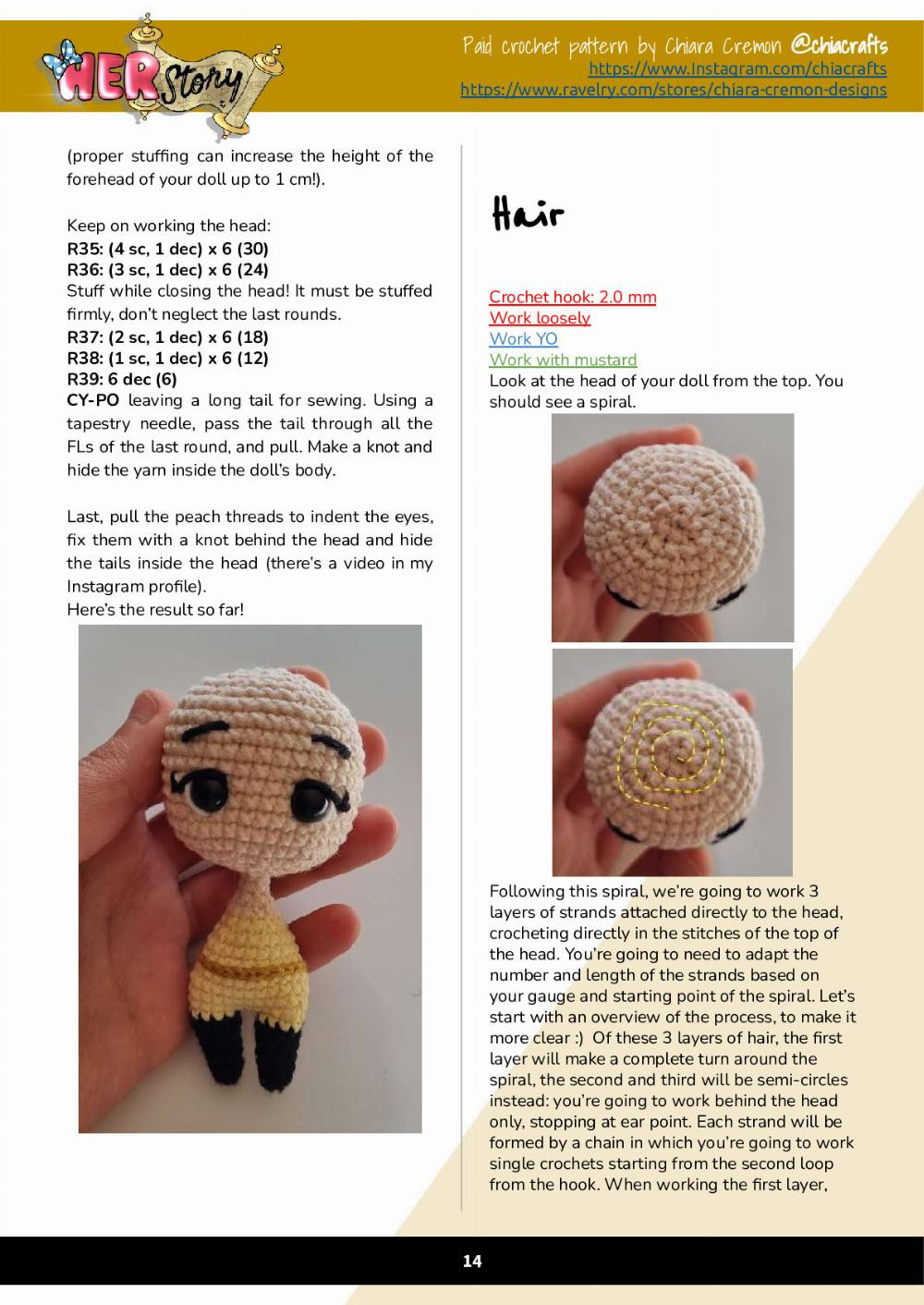 Madonna toy doll crochet pattern