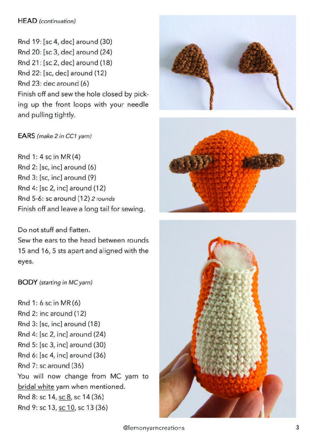 maple the red fox crochet pattern