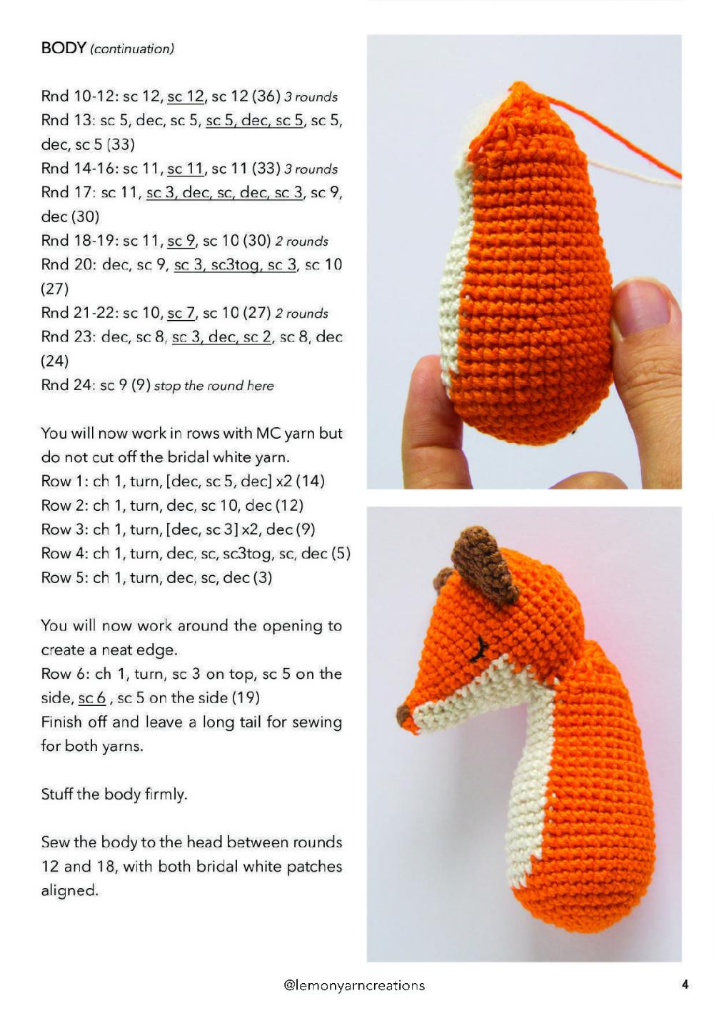 maple the red fox crochet pattern