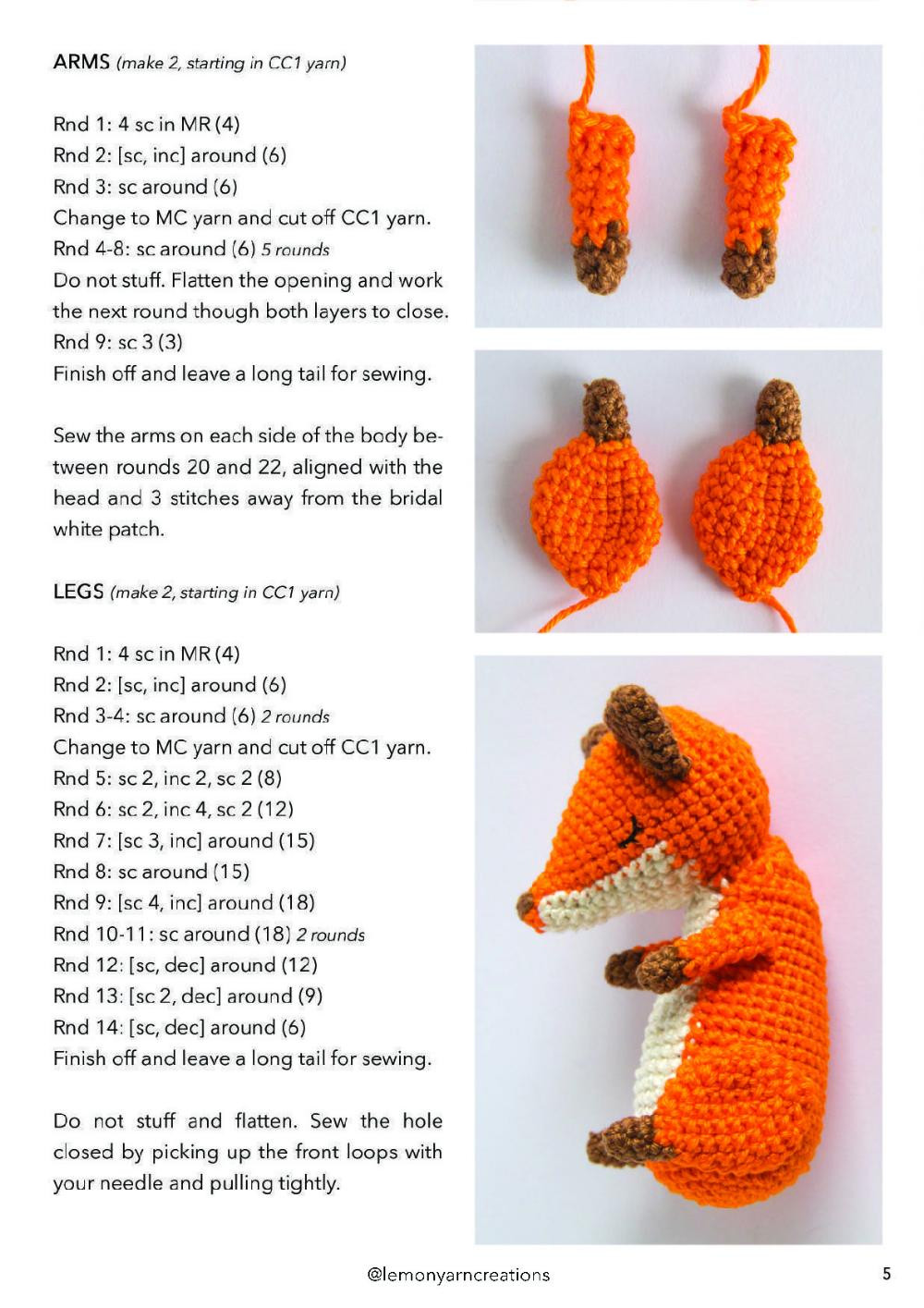 maple the red fox crochet pattern