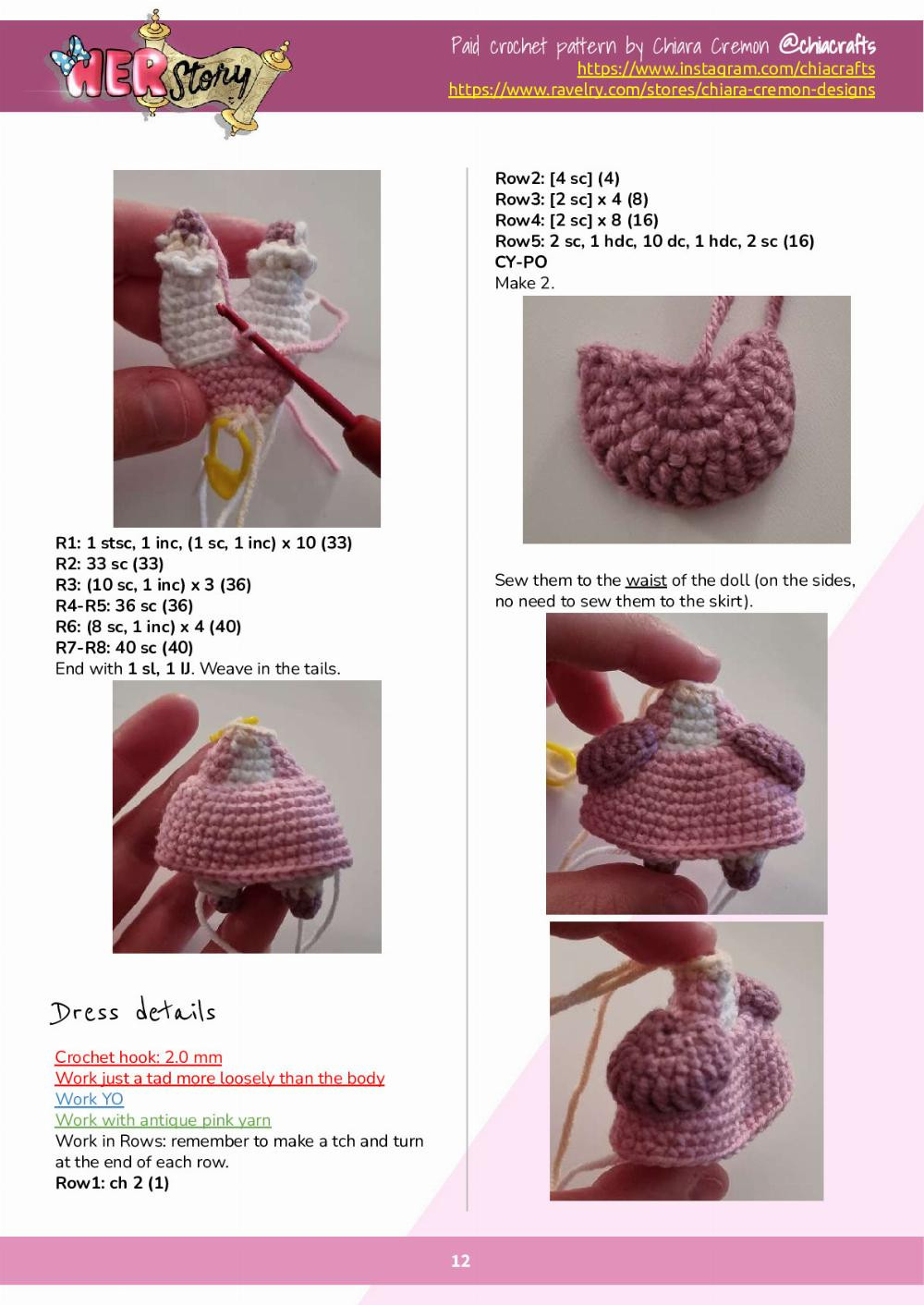 Marie Antoinette doll crochet pattern