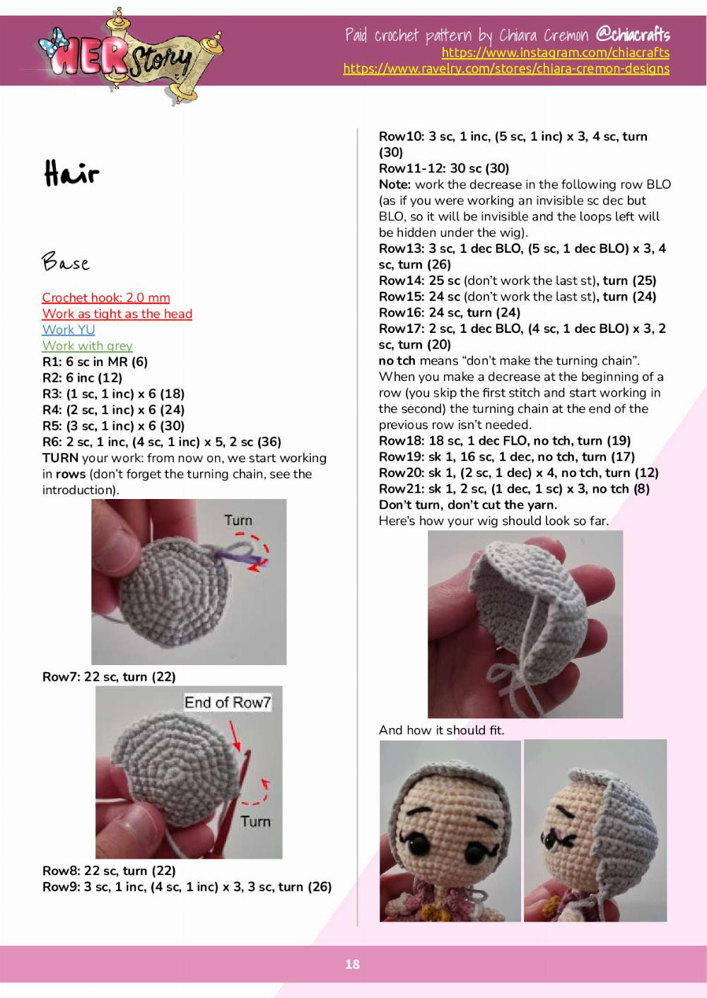 Marie Antoinette doll crochet pattern