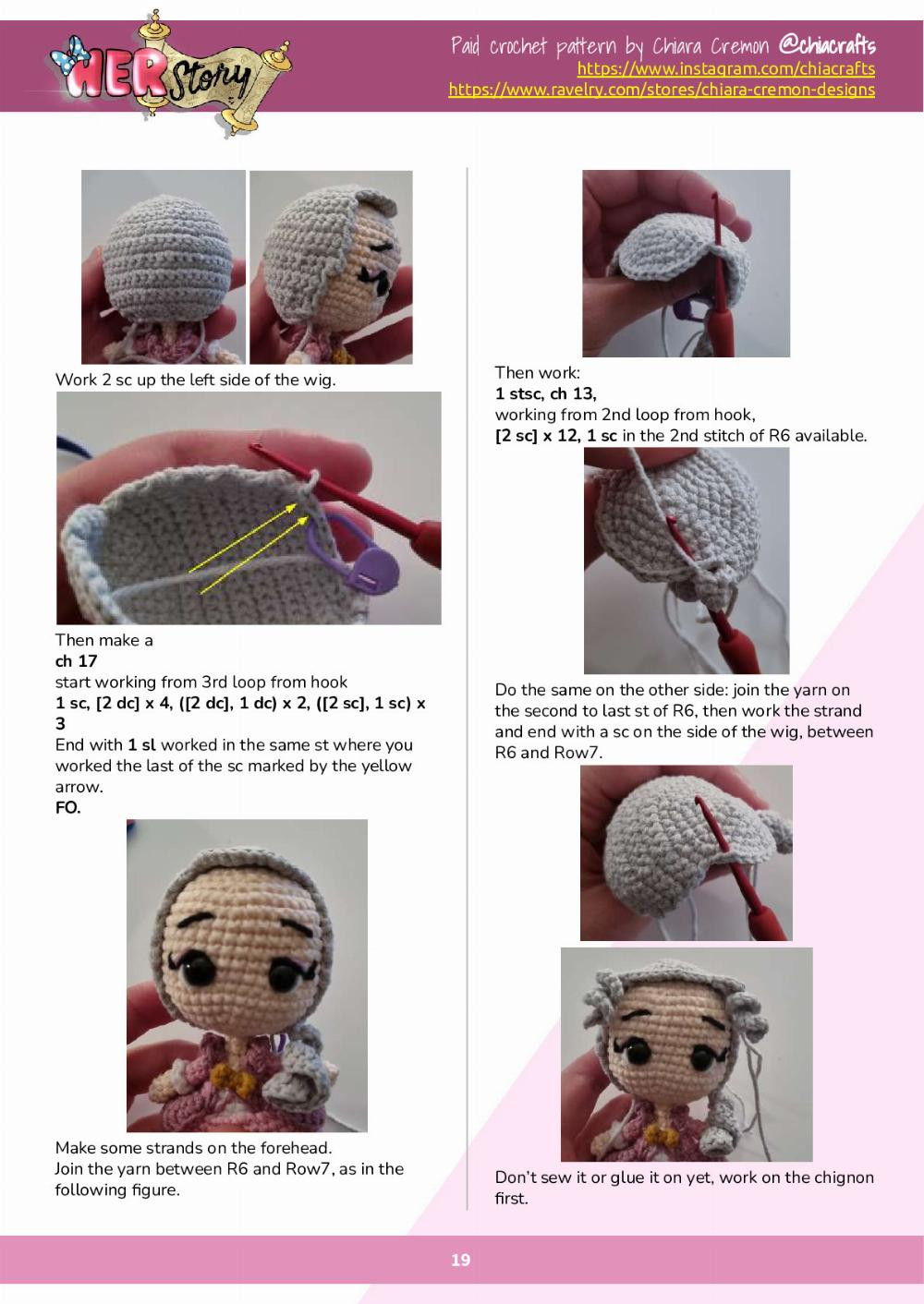 Marie Antoinette doll crochet pattern