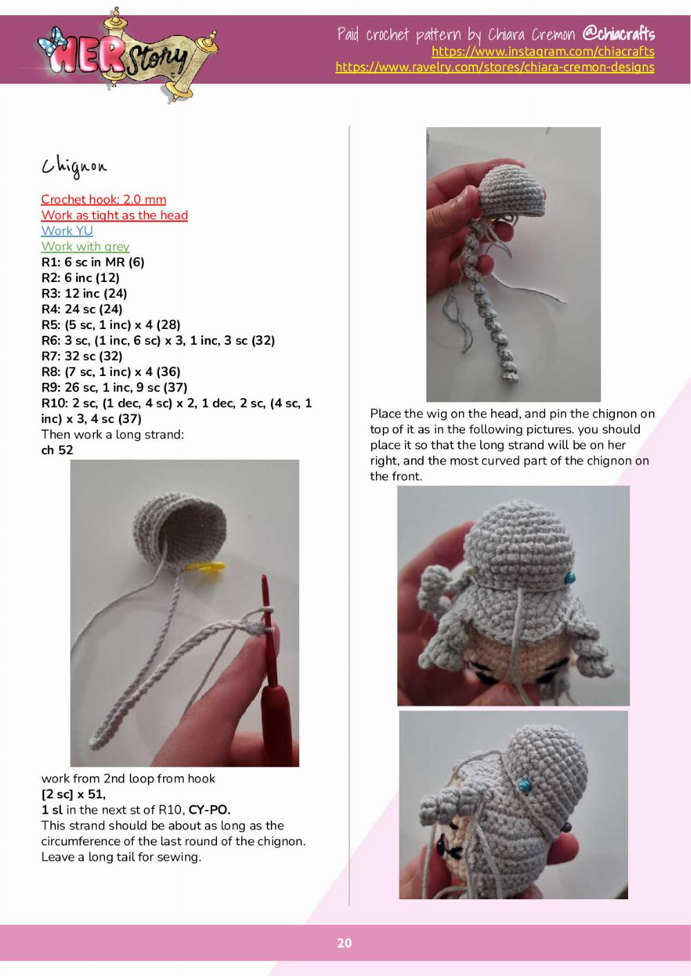 Marie Antoinette doll crochet pattern