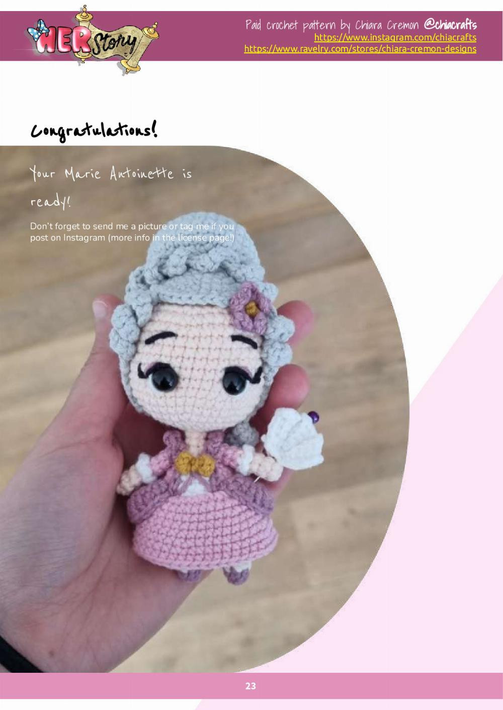 Marie Antoinette doll crochet pattern