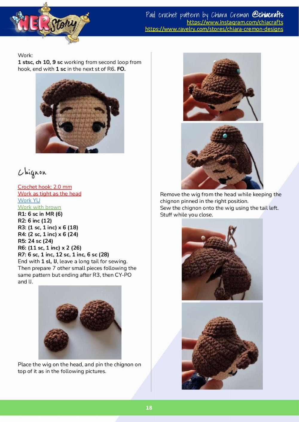 Marie CUrie doll crochet pattern