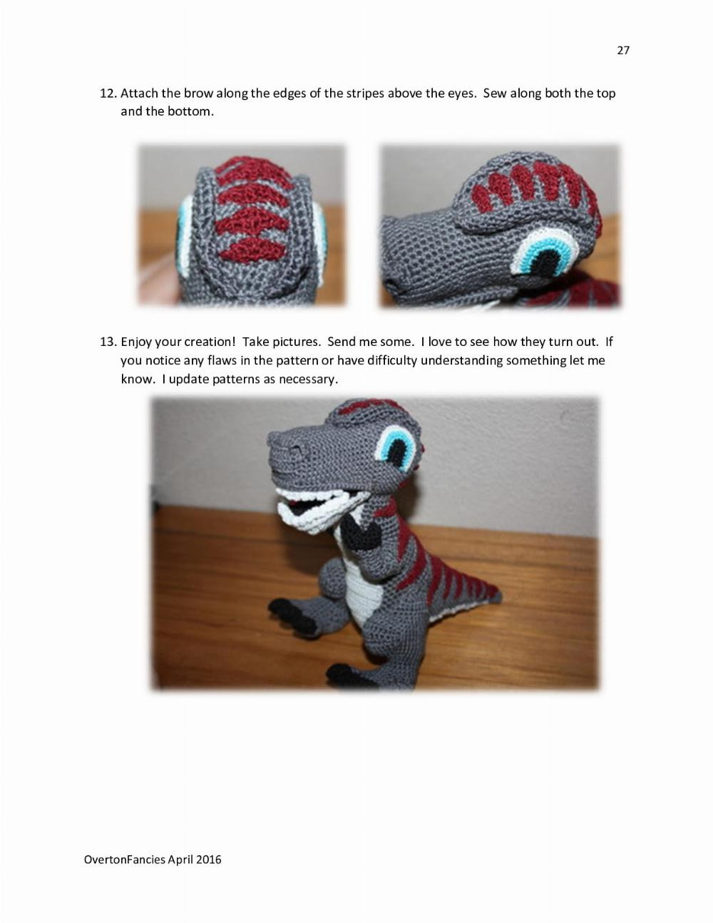 Max the Tyrannosaurus Rex crochet pattern