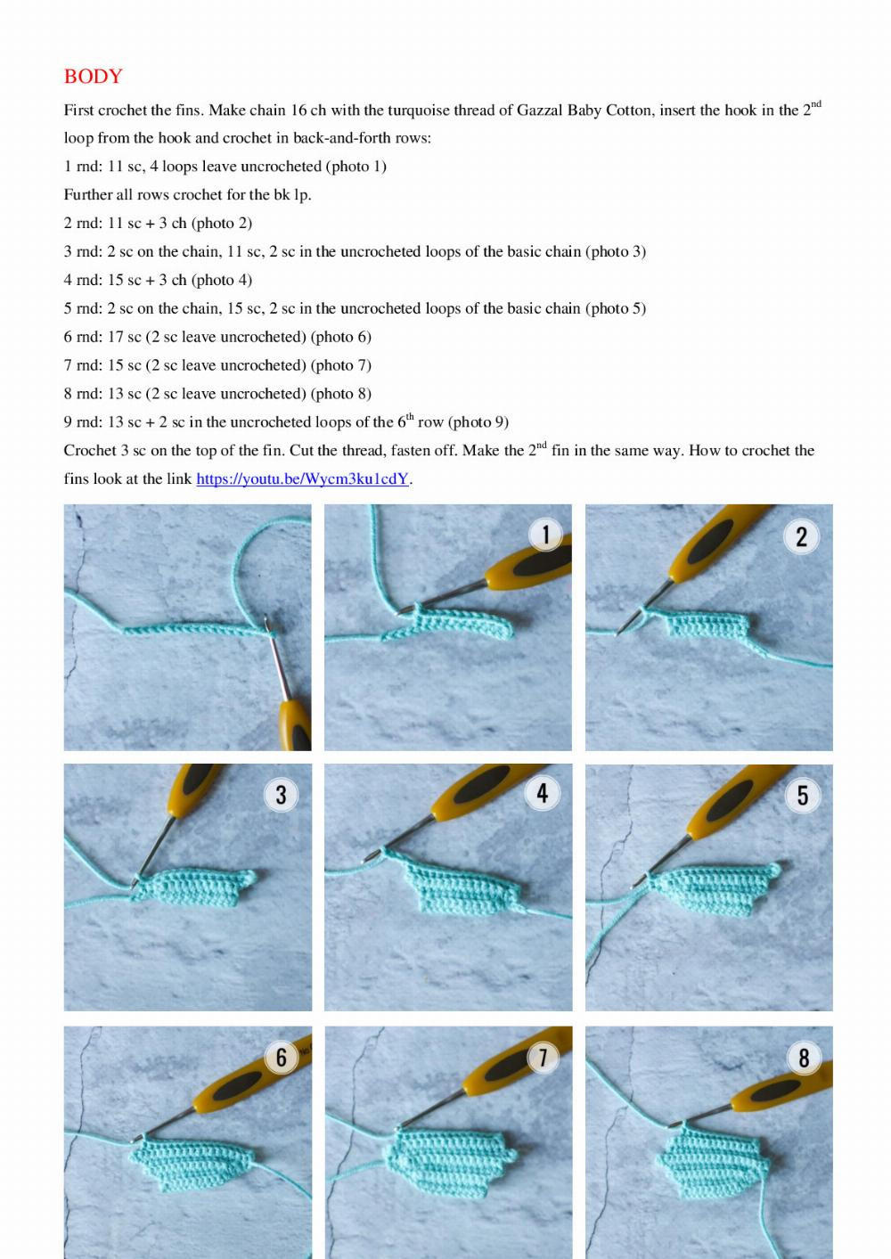 mermaid adn fish crochet pattern