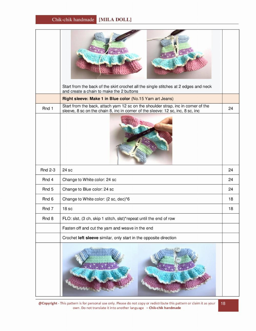 MILA DOLL Pattern