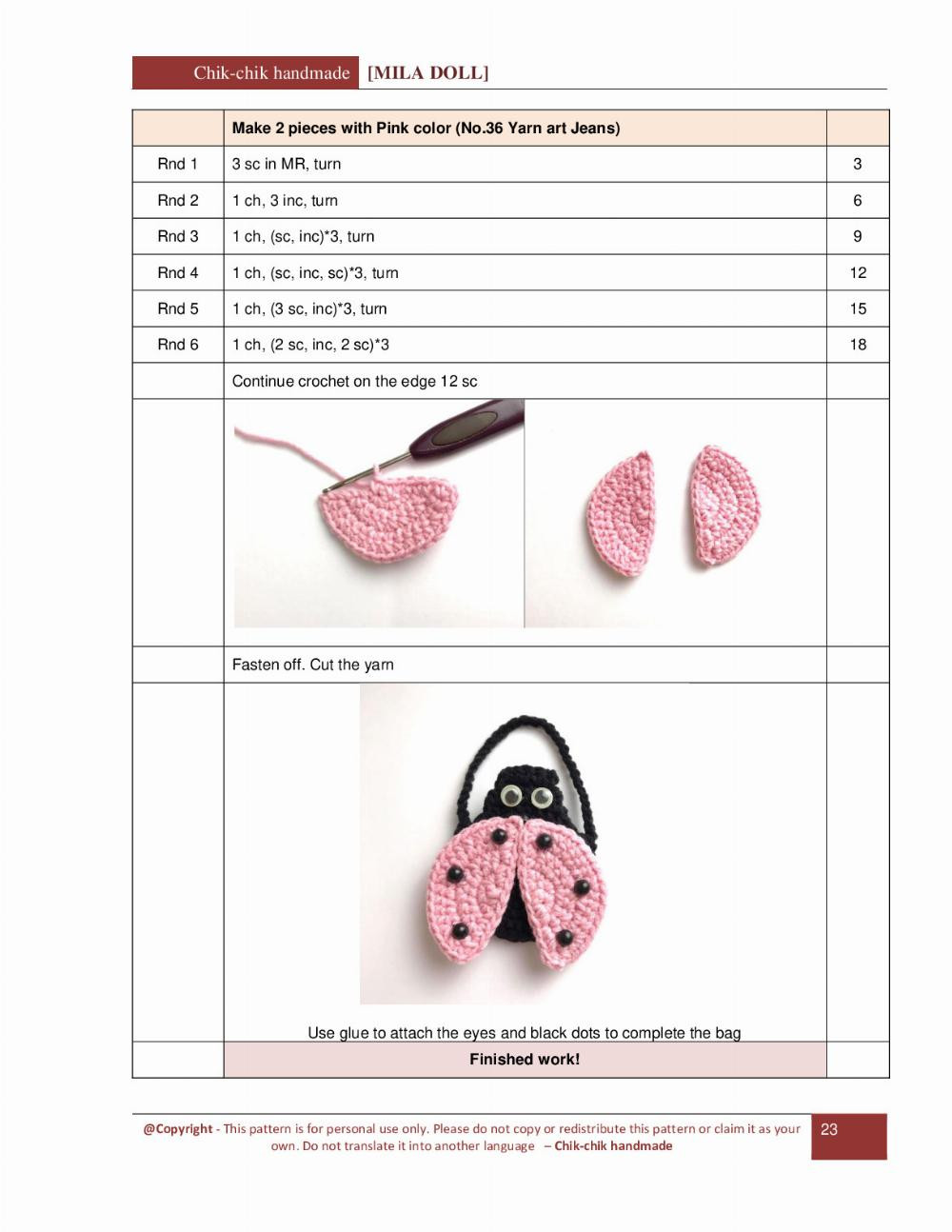 MILA DOLL Pattern