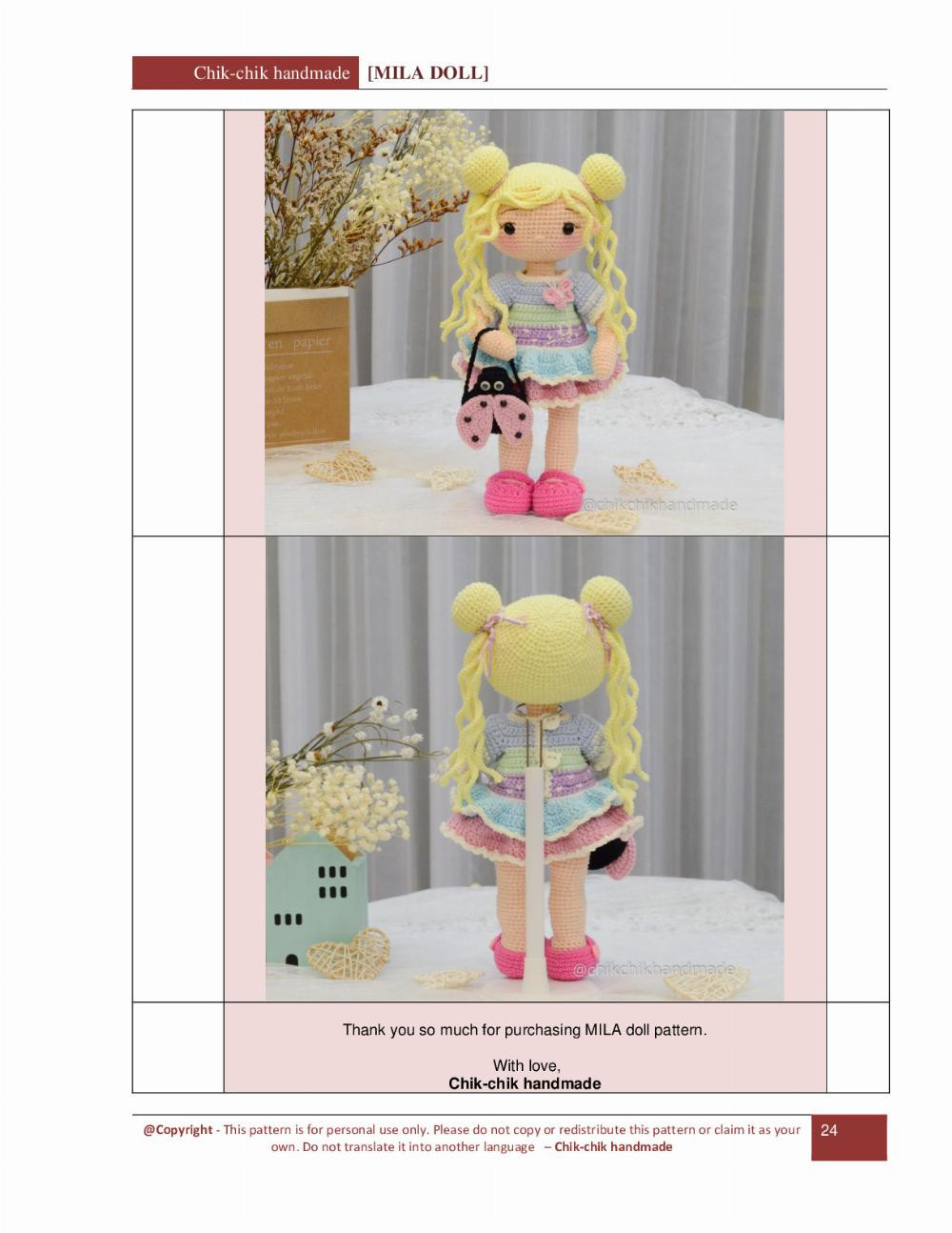 MILA DOLL Pattern