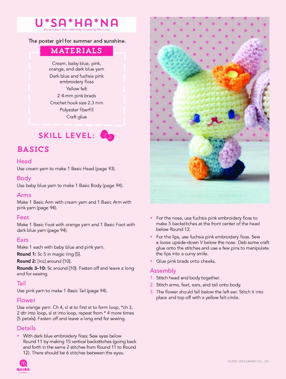 Mimmy’s Teddy Bear k kkk kk k Bonus Pattern from Hello Kitty Crochet