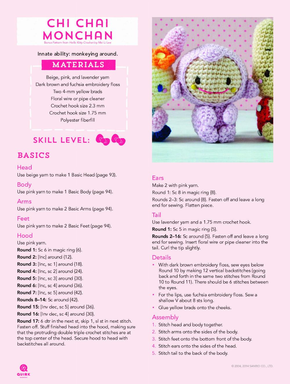 Mimmy’s Teddy Bear k kkk kk k Bonus Pattern from Hello Kitty Crochet