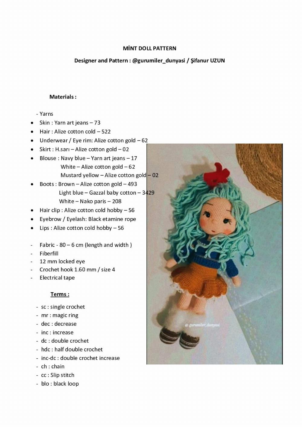 MİNT DOLL PATTERN