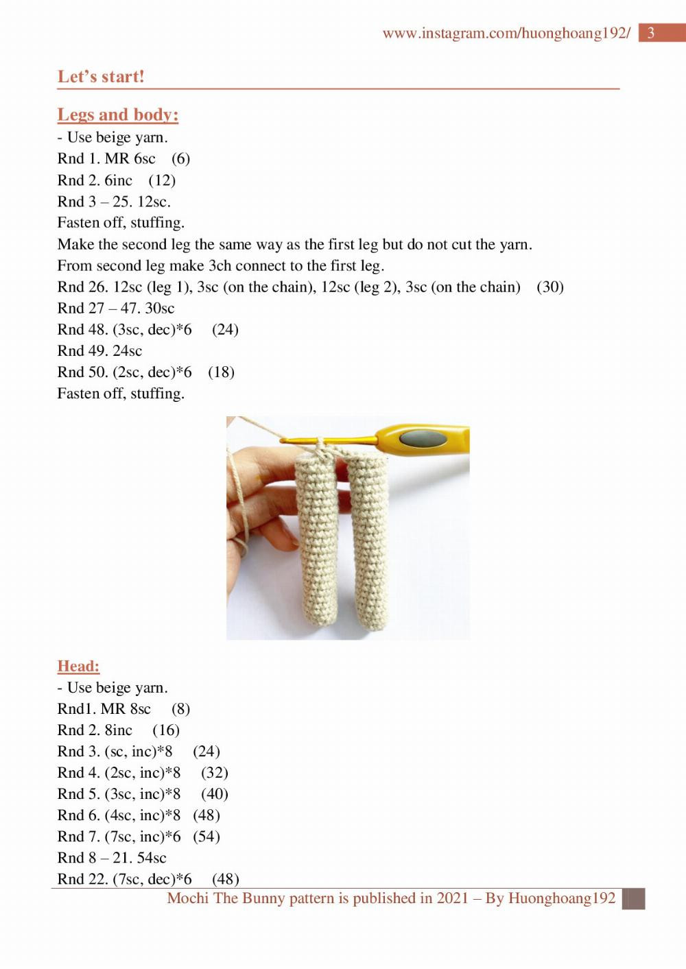 Mochi The Bunny crochet pattern