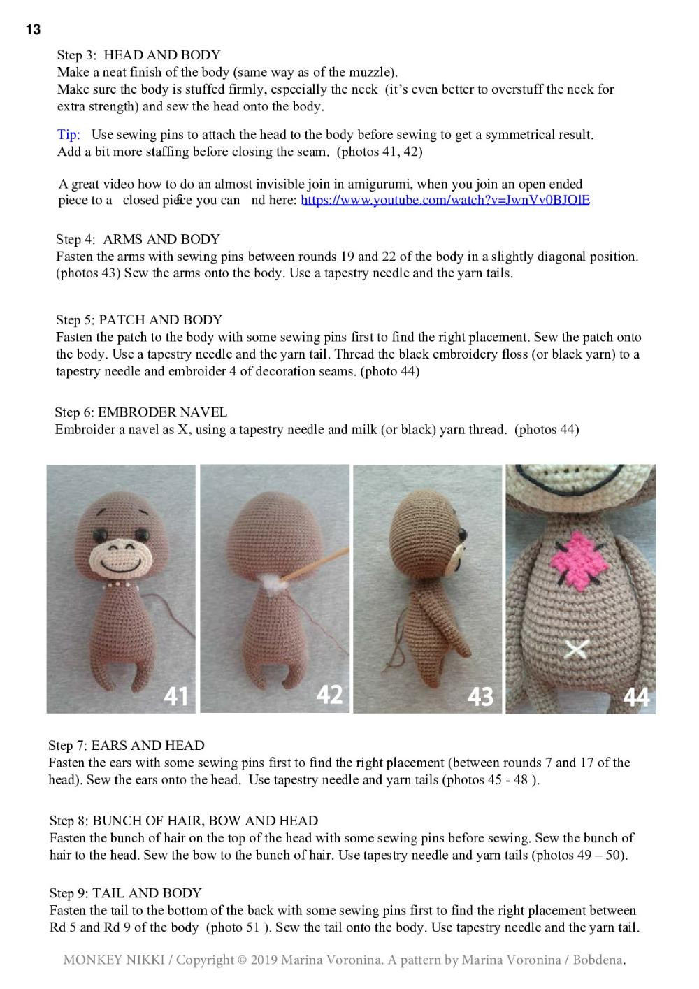 monkey nikki amigurumi doll