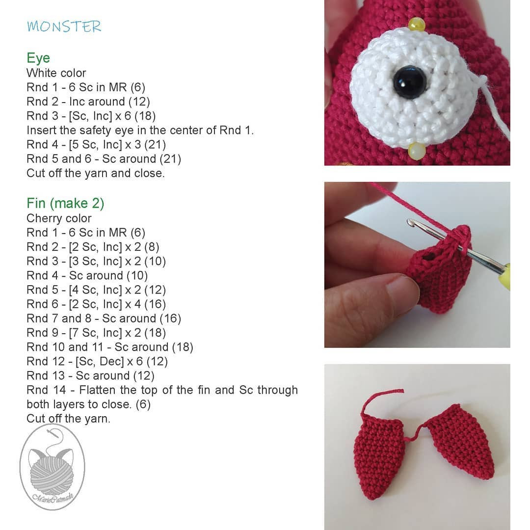 monster 2 free crochet pattern