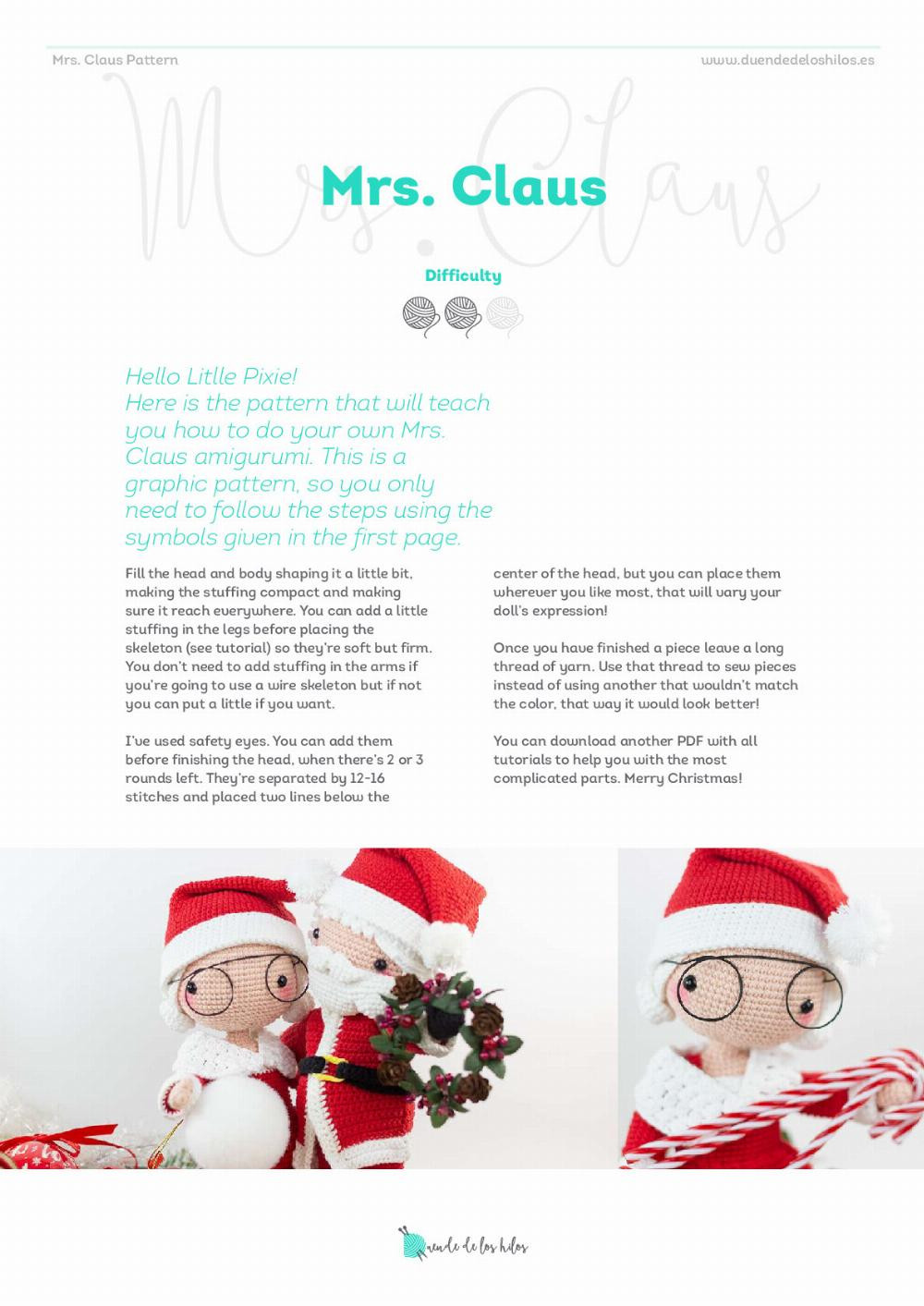 Mrs. Claus Doll crochet pattern