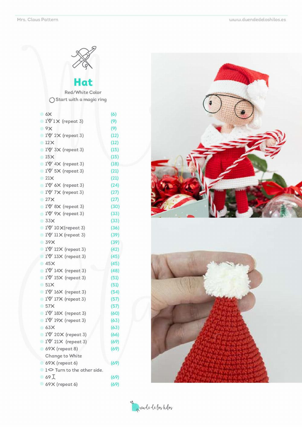 Mrs. Claus Doll crochet pattern