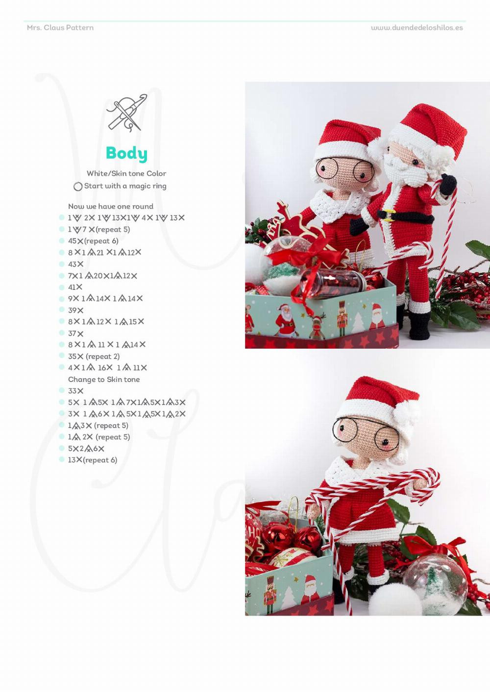 Mrs. Claus Doll crochet pattern