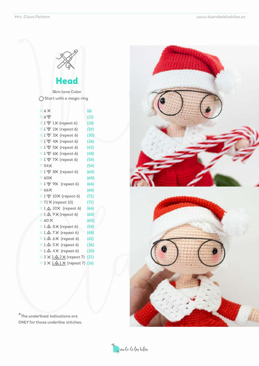 Mrs. Claus Doll crochet pattern