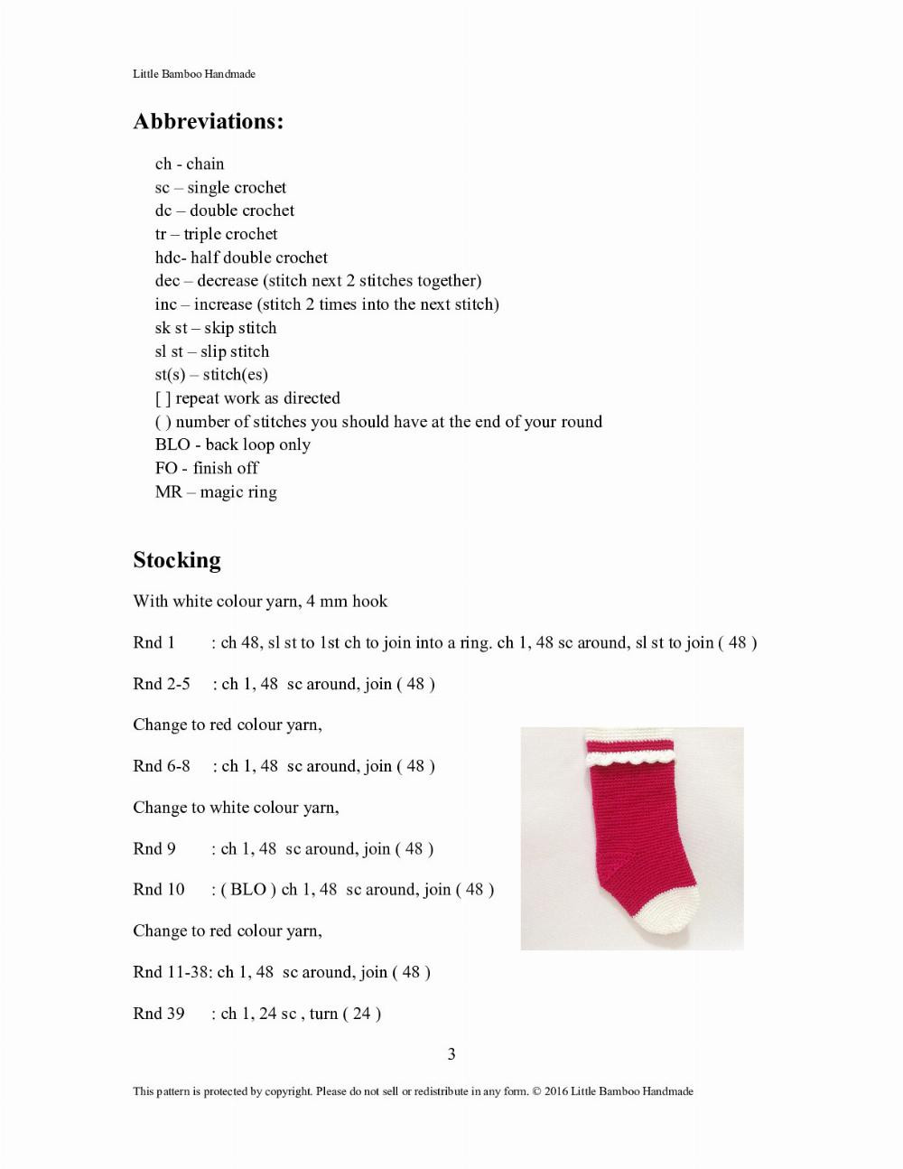 My Lovely Cat Christmas Stocking Crochet Pattern