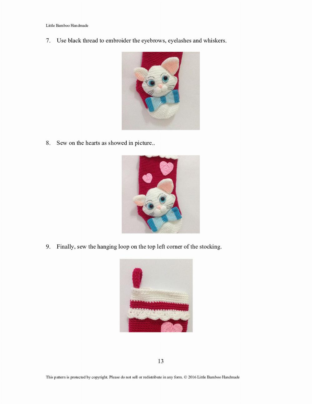 My Lovely Cat Christmas Stocking Crochet Pattern