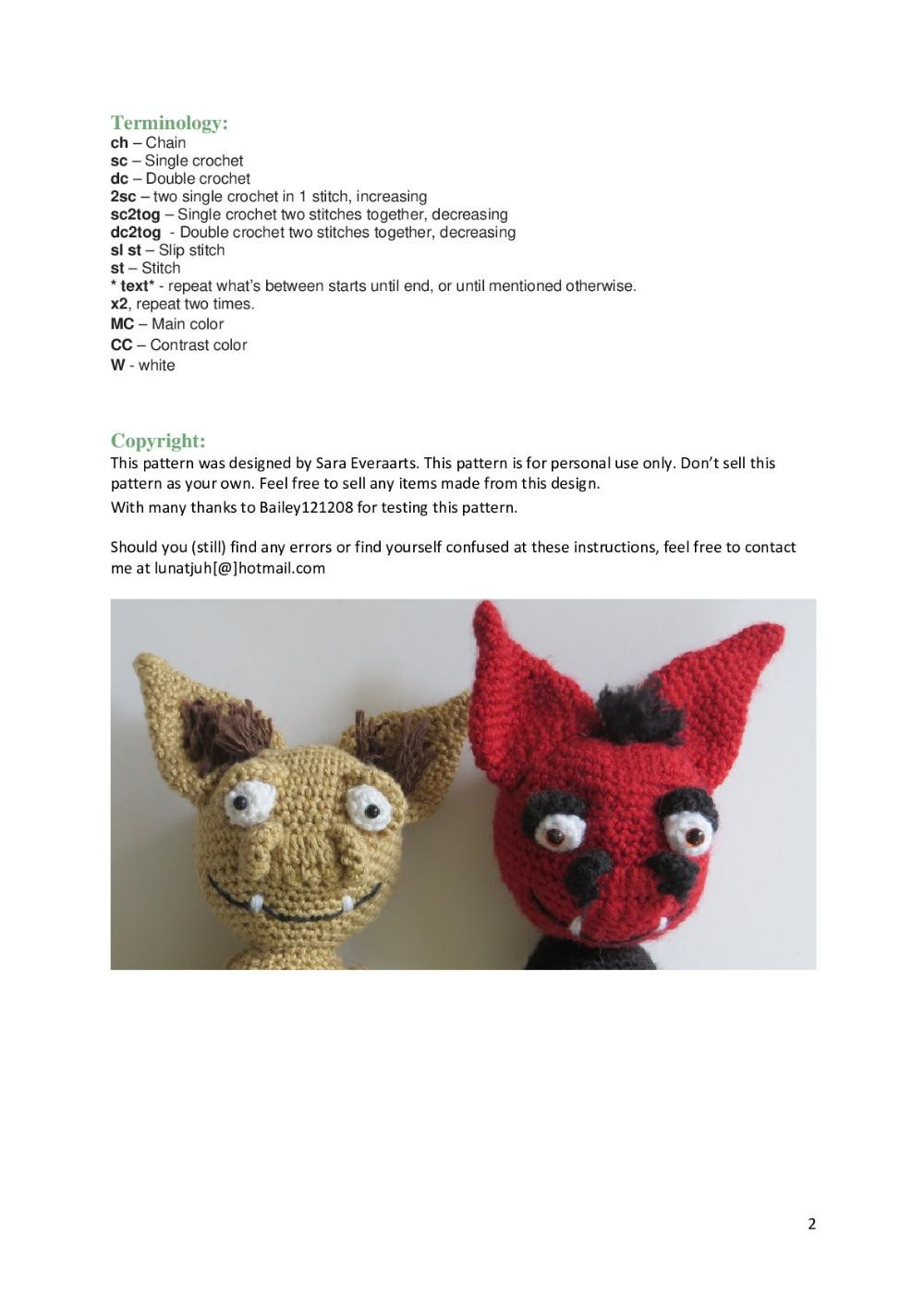 Mystery Bat crochet pattern